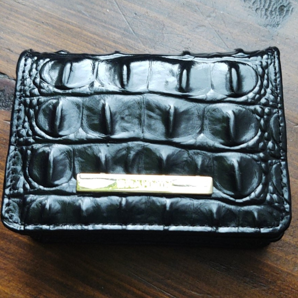 Mini black leather Brahmin wallet